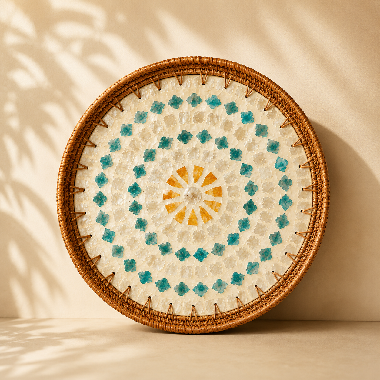 Turquoise Pearl Tray | Round