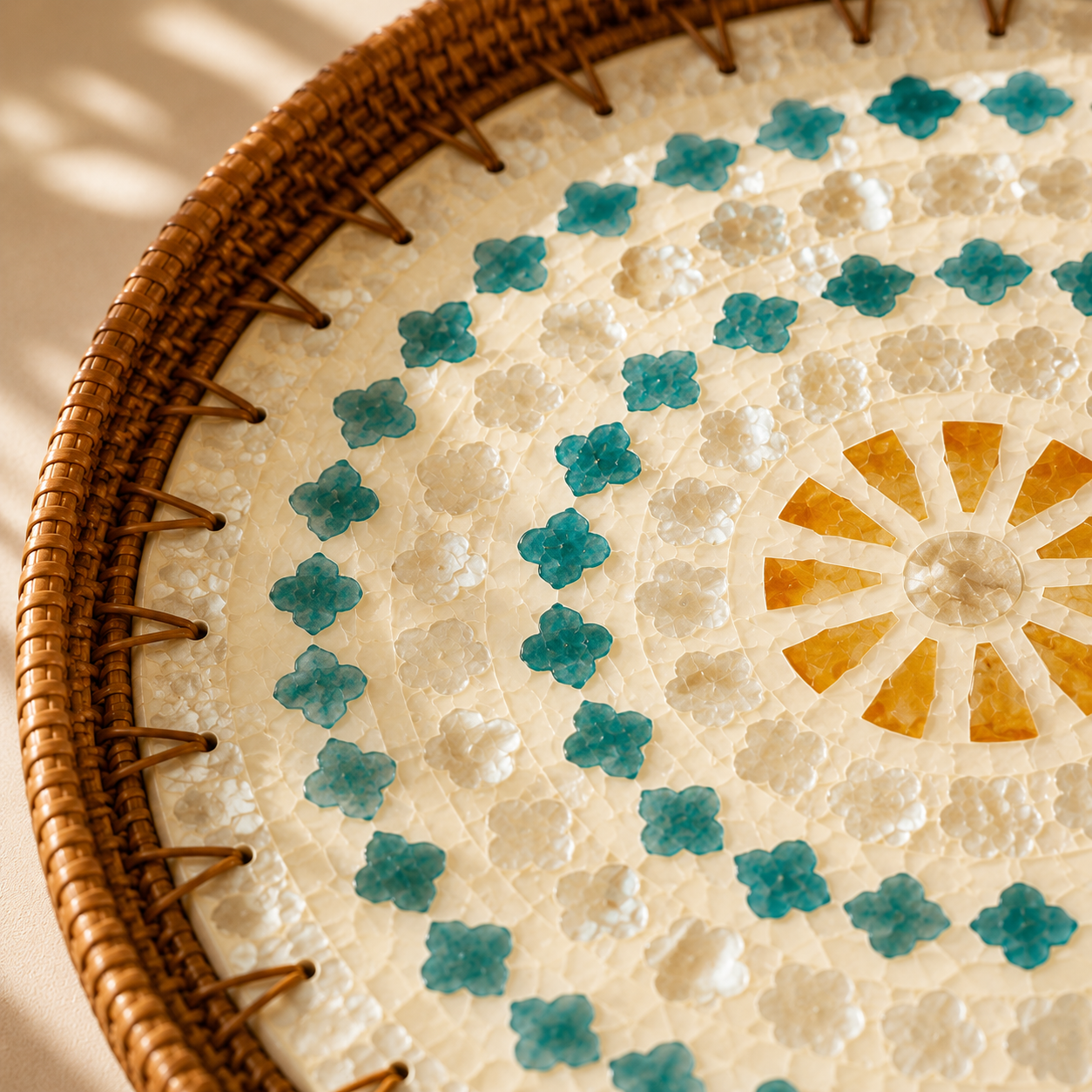 Turquoise Pearl Tray | Round