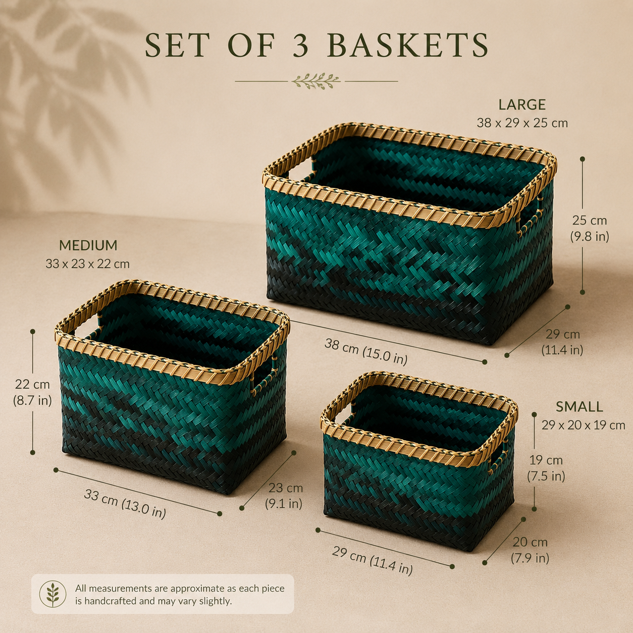 Bamboo Utility Basket Set