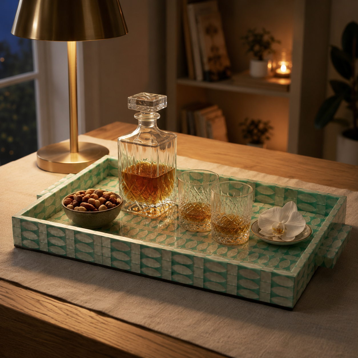 Riviera Bone Inlay Pearl Tray
