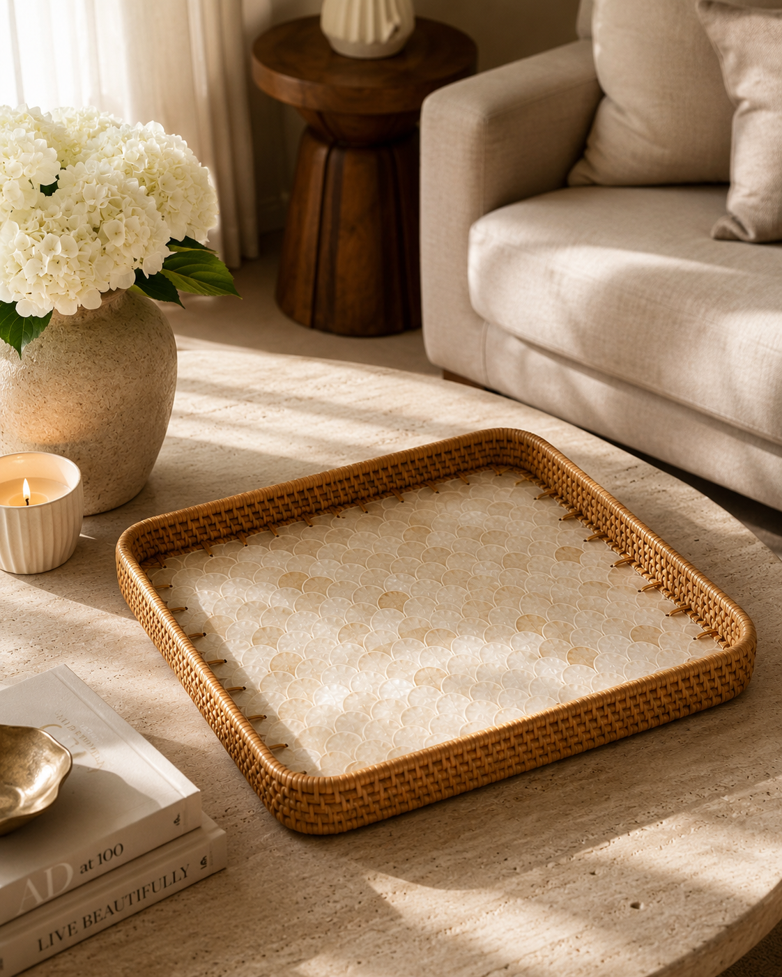 Ivory Pearl Tray | Square