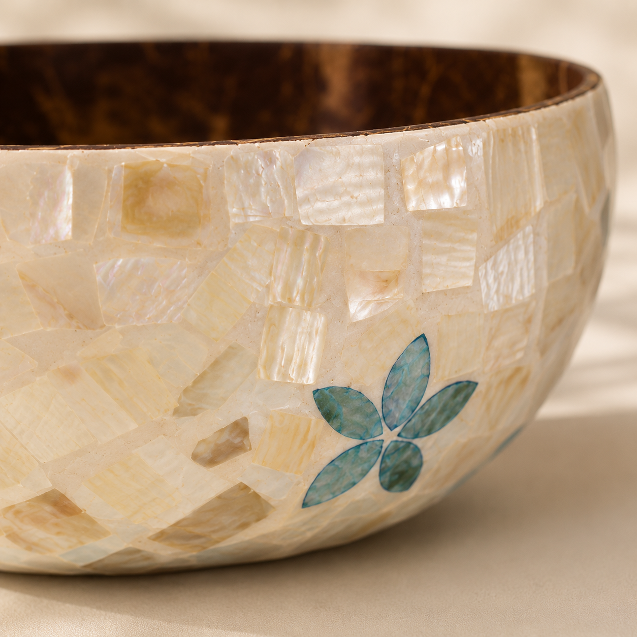 Floral Pearl Coconut Bowl