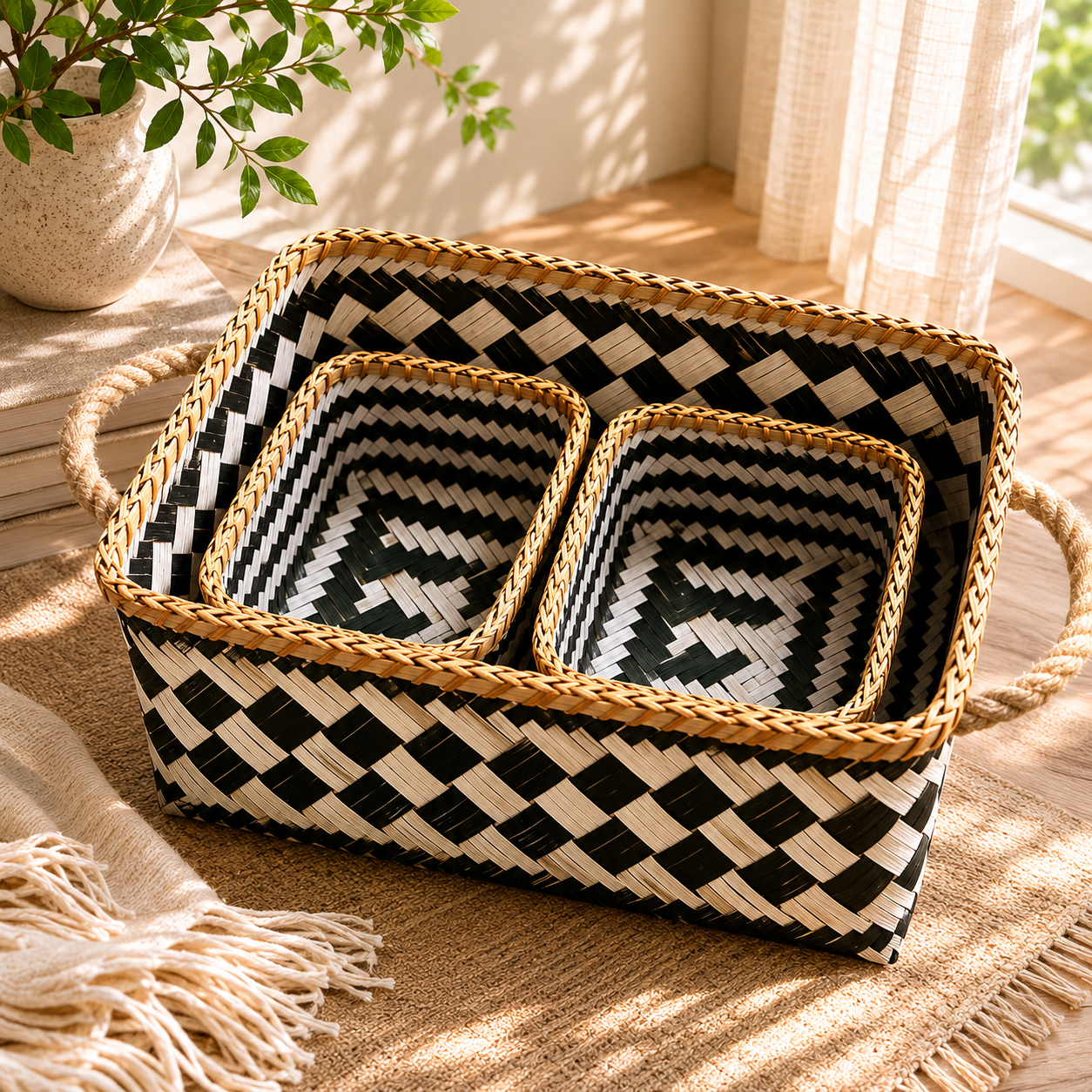 Bamboo Nest Storage Basket Set