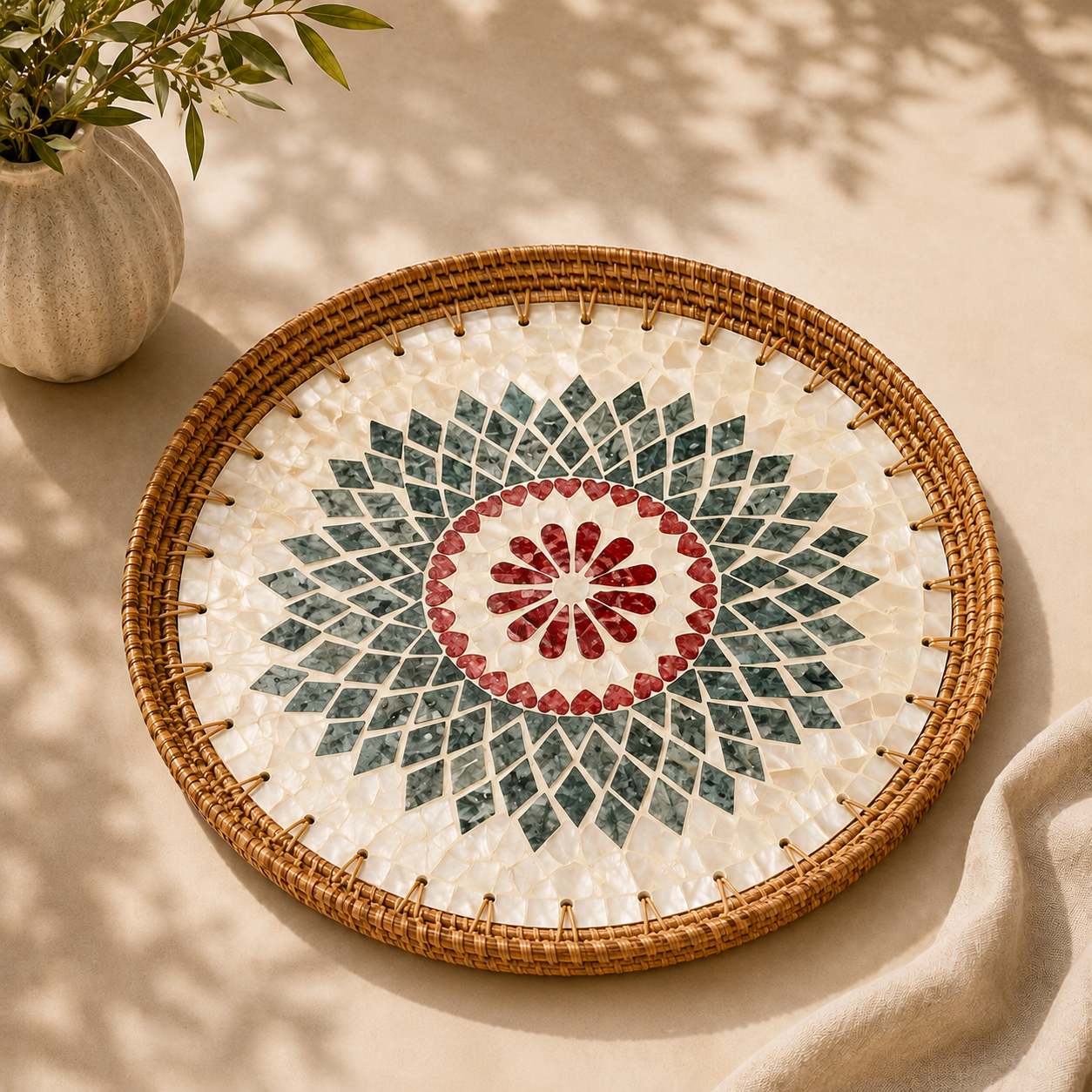Mosaic Pearl Tray | Round