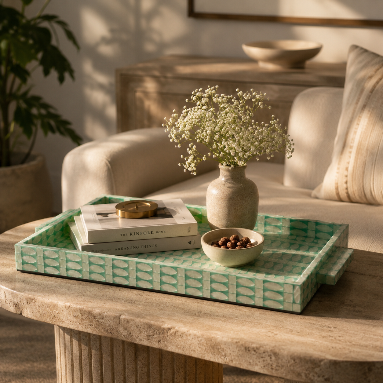 Riviera Bone Inlay Pearl Tray