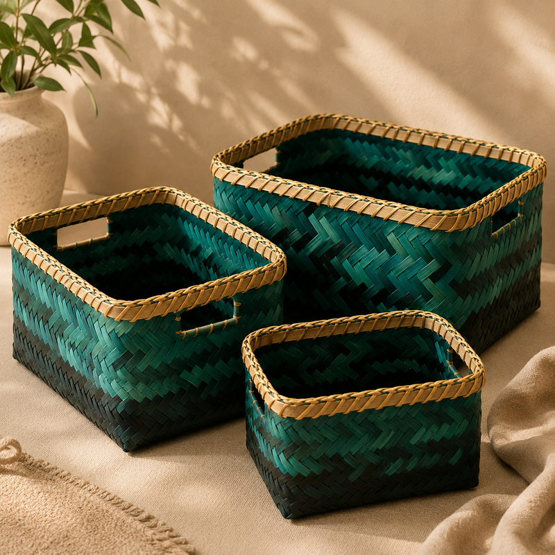 Bamboo Utility Basket Set