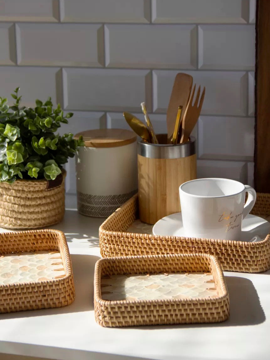 Ivory Pearl Tray | Square