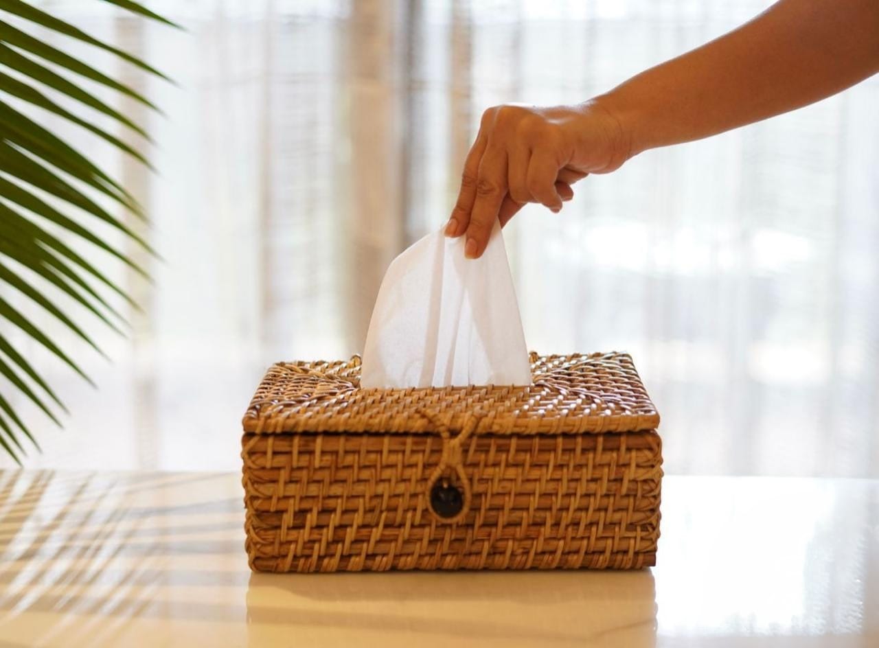 Swara Rattan Tissue Box