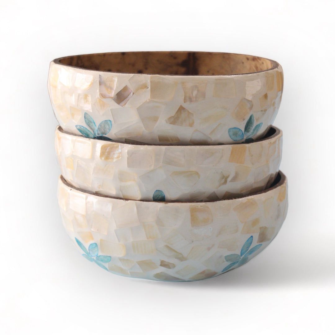Floral Pearl Coconut Bowl