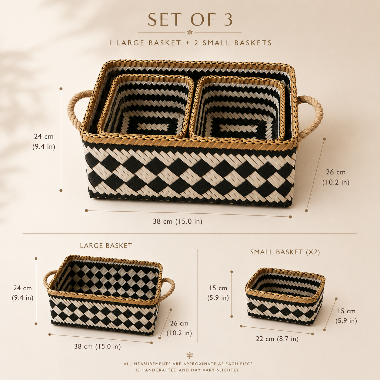 Bamboo Nest Storage Basket Set