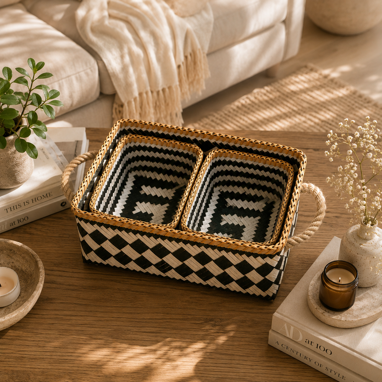 Bamboo Nest Storage Basket Set