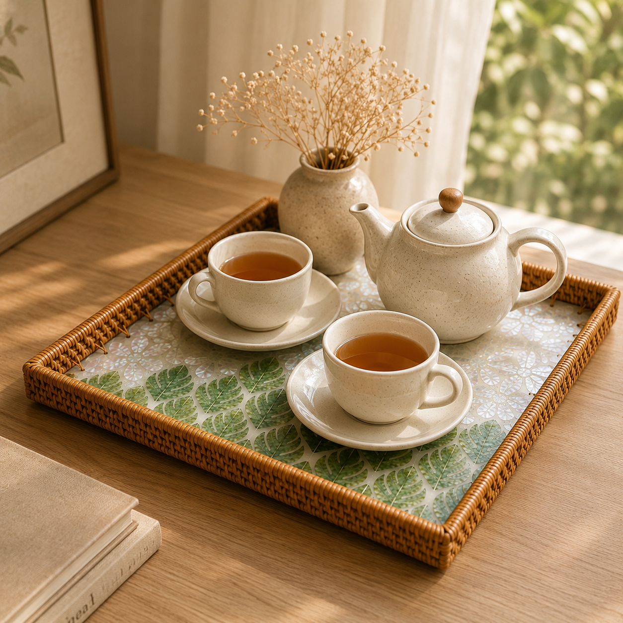 Monstera Pearl Tray | Sqaure