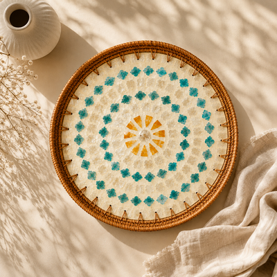 Turquoise Pearl Tray | Round