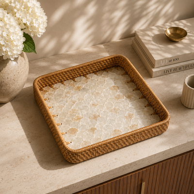 Ivory Pearl Tray | Square