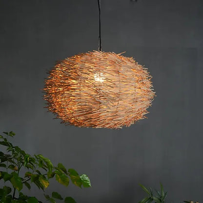 Nest Rattan Handmade Hanging Lamp
