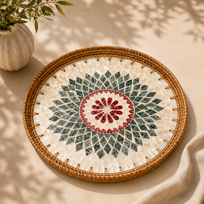 Mosaic Pearl Tray | Round