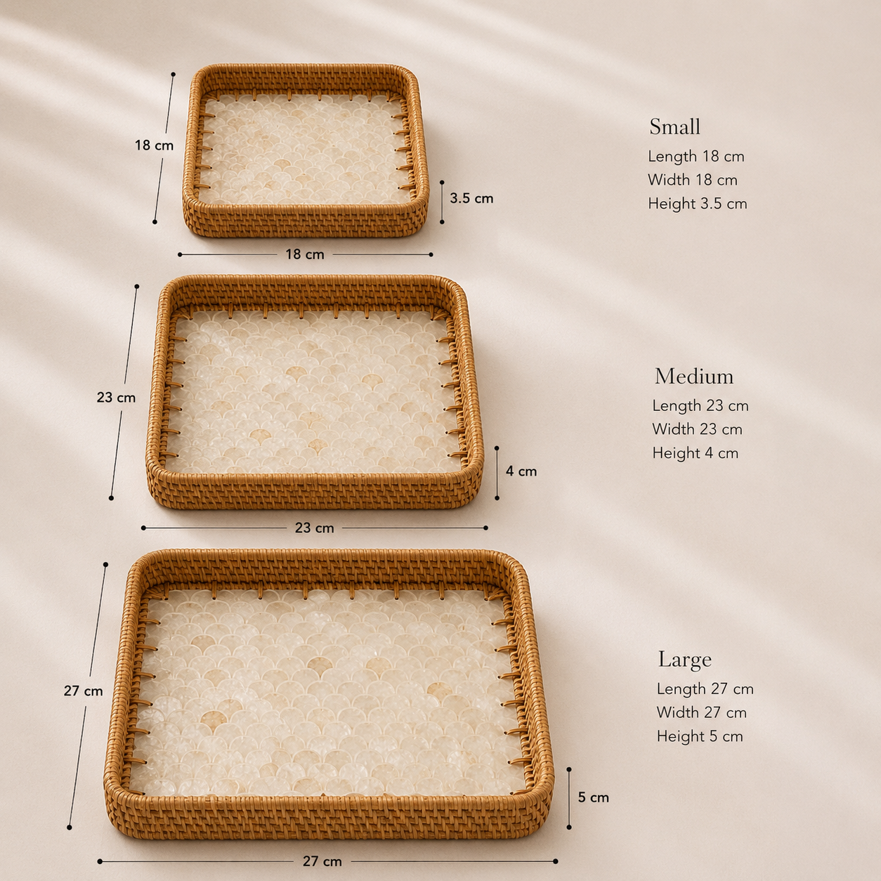 Ivory Pearl Tray | Square