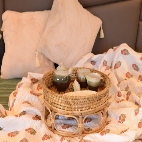Krati Rattan Bed Table