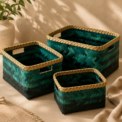 Bamboo Utility Basket Set