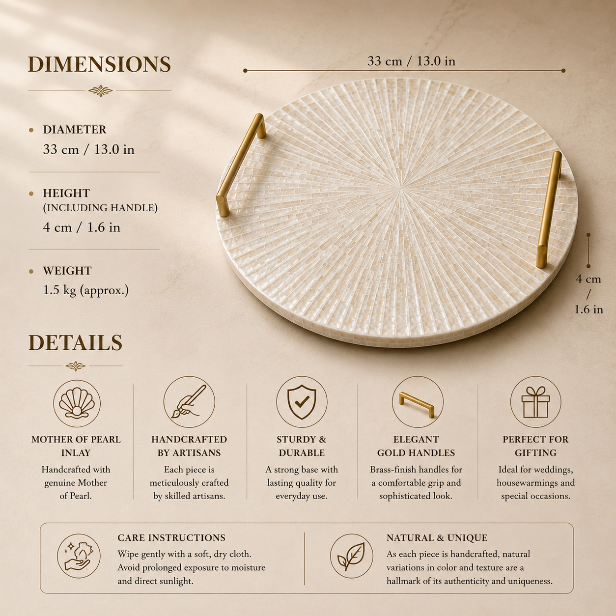Solstice Pearl Serving Platter