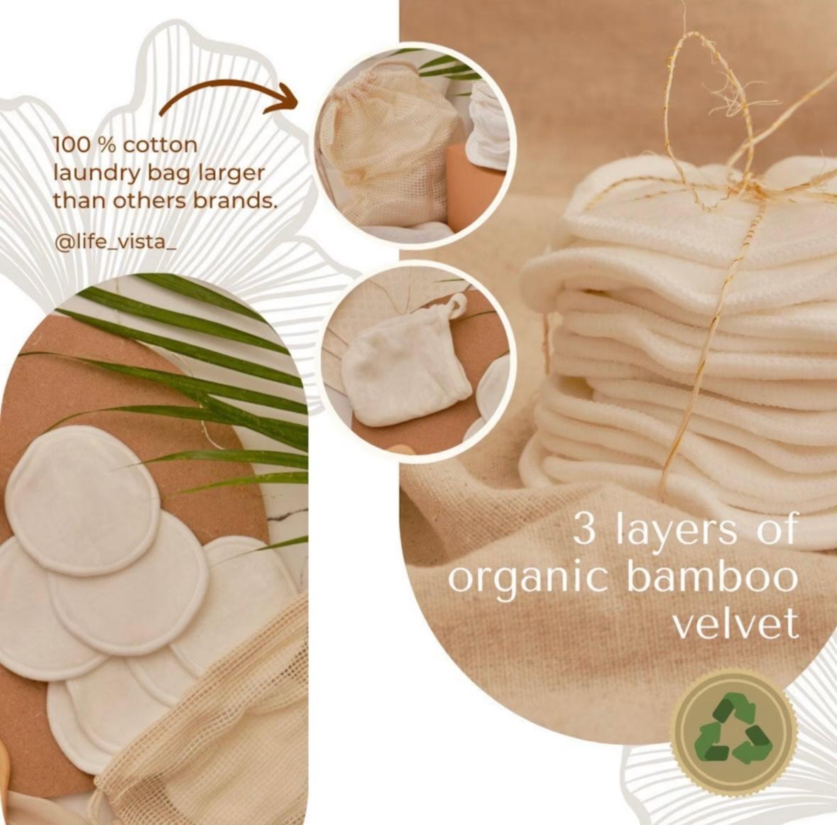 Bamboo Face Wipes And Mesh Bag for Wipes